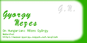 gyorgy mezes business card
