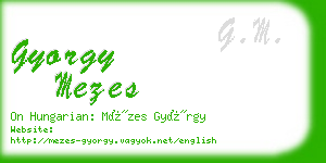 gyorgy mezes business card